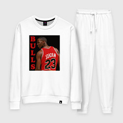 Костюм хлопковый женский Bulls Jordan, цвет: белый