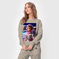 Костюм хлопковый женский Барби - крутой космонавт, цвет: миндальный — фото 2