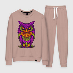 Костюм хлопковый женский Purple owl, цвет: пыльно-розовый