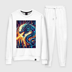 Костюм хлопковый женский New year dragon - neon, цвет: белый