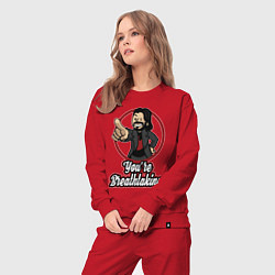 Костюм хлопковый женский Vault Keanu Reeves, цвет: красный — фото 2