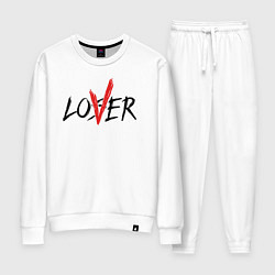 Костюм хлопковый женский Loser lover, цвет: белый