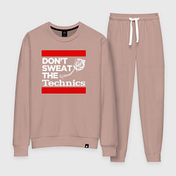 Костюм хлопковый женский Dont sweat the Technics, цвет: пыльно-розовый