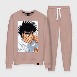 Костюм хлопковый женский Иппо Боксер, цвет: пыльно-розовый