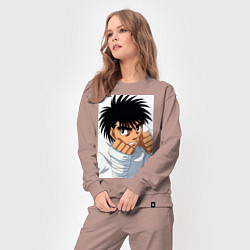 Костюм хлопковый женский Иппо Боксер, цвет: пыльно-розовый — фото 2