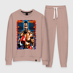 Костюм хлопковый женский Майк Тайсон на ринге, цвет: пыльно-розовый