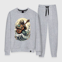 Костюм хлопковый женский Ленивец гитарист, цвет: меланж