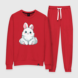 Костюм хлопковый женский Пушистый аниме кролик, цвет: красный