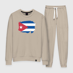 Костюм хлопковый женский Флаг Кубы, цвет: миндальный