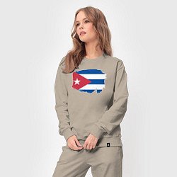 Костюм хлопковый женский Флаг Кубы, цвет: миндальный — фото 2