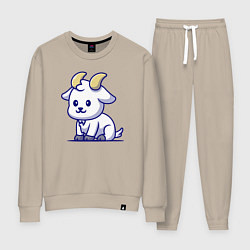 Костюм хлопковый женский Козлёнок, цвет: миндальный