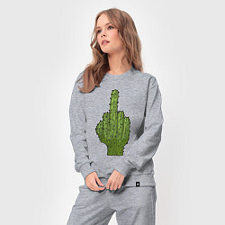 Костюм хлопковый женский Cactus fuck, цвет: меланж — фото 2