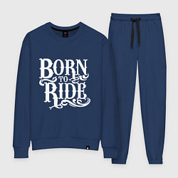 Костюм хлопковый женский Born to ride - рожденный ездить, цвет: тёмно-синий