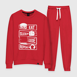 Женский костюм Eat sleep code repeat арт