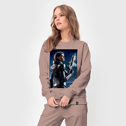 Костюм хлопковый женский Mass effect - character ai art, цвет: пыльно-розовый — фото 2