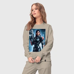Костюм хлопковый женский Mass Effect -N7 armor, цвет: миндальный — фото 2