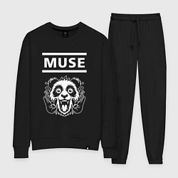Костюм хлопковый женский Muse rock panda, цвет: черный