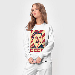 Костюм хлопковый женский СССР Сталин, цвет: белый — фото 2