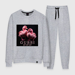 Костюм хлопковый женский Розовые маленькие гуси: gussi ga-ga-ga, цвет: меланж