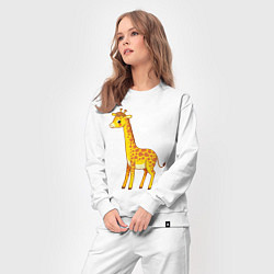 Костюм хлопковый женский Добрый жираф, цвет: белый — фото 2