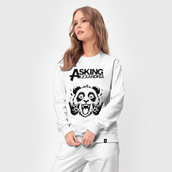 Костюм хлопковый женский Asking Alexandria - rock panda, цвет: белый — фото 2