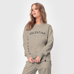 Костюм хлопковый женский Valentina never alone - motto, цвет: миндальный — фото 2