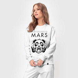 Костюм хлопковый женский Thirty Seconds to Mars - rock panda, цвет: белый — фото 2