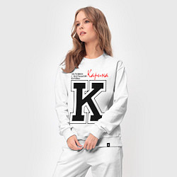 Костюм хлопковый женский Карина - человек с большой буквы, цвет: белый — фото 2