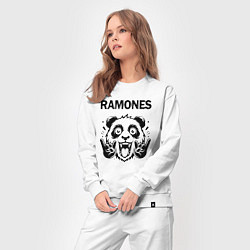 Костюм хлопковый женский Ramones - rock panda, цвет: белый — фото 2