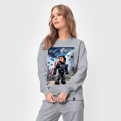 Костюм хлопковый женский Mass effect and Minecraft - collaboration, цвет: меланж — фото 2