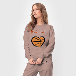 Костюм хлопковый женский Basket lover, цвет: пыльно-розовый — фото 2