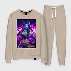 Костюм хлопковый женский League of Legends Akali Kda, цвет: миндальный