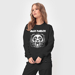Костюм хлопковый женский Iron Maiden rock panda, цвет: черный — фото 2