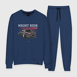 Костюм хлопковый женский Nissan skyline night ride, цвет: тёмно-синий