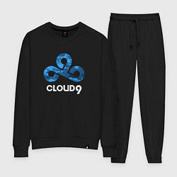 Костюм хлопковый женский Cloud9 - blue cloud logo, цвет: черный