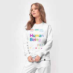 Костюм хлопковый женский Человеческое существо - human being, цвет: белый — фото 2