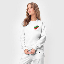 Костюм хлопковый женский Im Bulgarian - motto, цвет: белый — фото 2