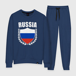 Костюм хлопковый женский Russian flag, цвет: тёмно-синий