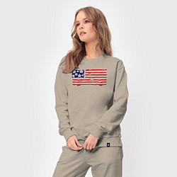 Костюм хлопковый женский USA patriot, цвет: миндальный — фото 2