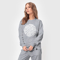 Костюм хлопковый женский Белый кельтский готичный узор, цвет: меланж — фото 2