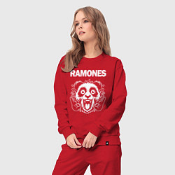 Костюм хлопковый женский Ramones rock panda, цвет: красный — фото 2