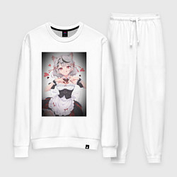 Костюм хлопковый женский Аниме девочка кошечка витубер Sakamata Chloe, цвет: белый