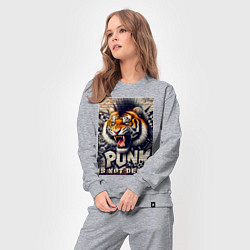 Костюм хлопковый женский Cool tiger - punks not dead, цвет: меланж — фото 2