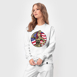 Костюм хлопковый женский American girl, цвет: белый — фото 2