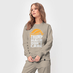 Костюм хлопковый женский Trump hair dont care, цвет: миндальный — фото 2