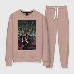 Костюм хлопковый женский Усянь Вэй повелитель мертвых, цвет: пыльно-розовый