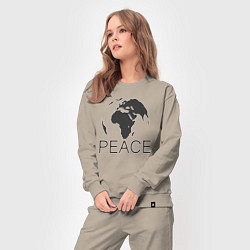 Костюм хлопковый женский Peace the world, цвет: миндальный — фото 2