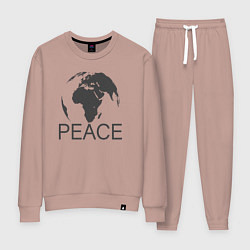 Костюм хлопковый женский Peace the world, цвет: пыльно-розовый