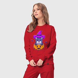 Костюм хлопковый женский Kitty halloween, цвет: красный — фото 2