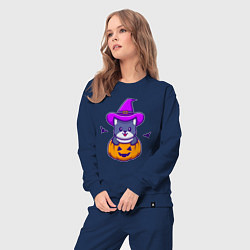 Костюм хлопковый женский Kitty halloween, цвет: тёмно-синий — фото 2